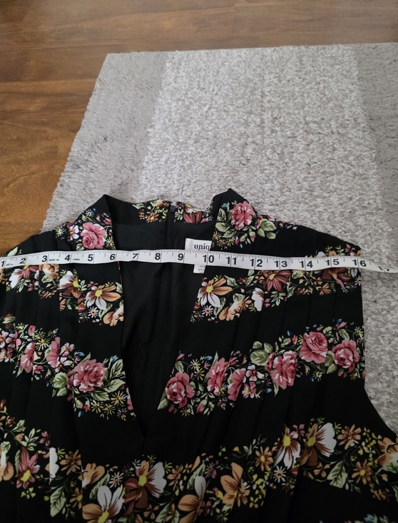 Unique vintage Floral Stripe Sleeveless Midi Dress in Black and Pink - Picture 8 of 15